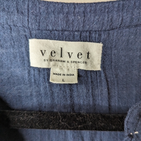 Velvet By Graham & Spencer Zaley Peasant Top | Size L - Picture 3 of 7